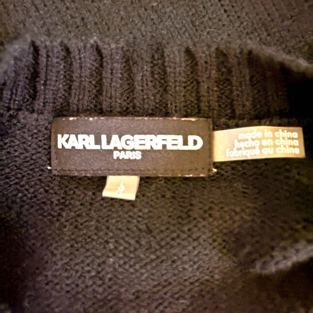 Karl Lagerfeld Black Sweater with White Cat and Beret - Picture 4 of 9